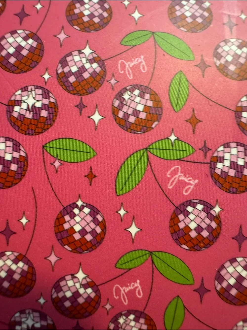 Juicy Couture Pink Cherry Print Cotton Beach Towel